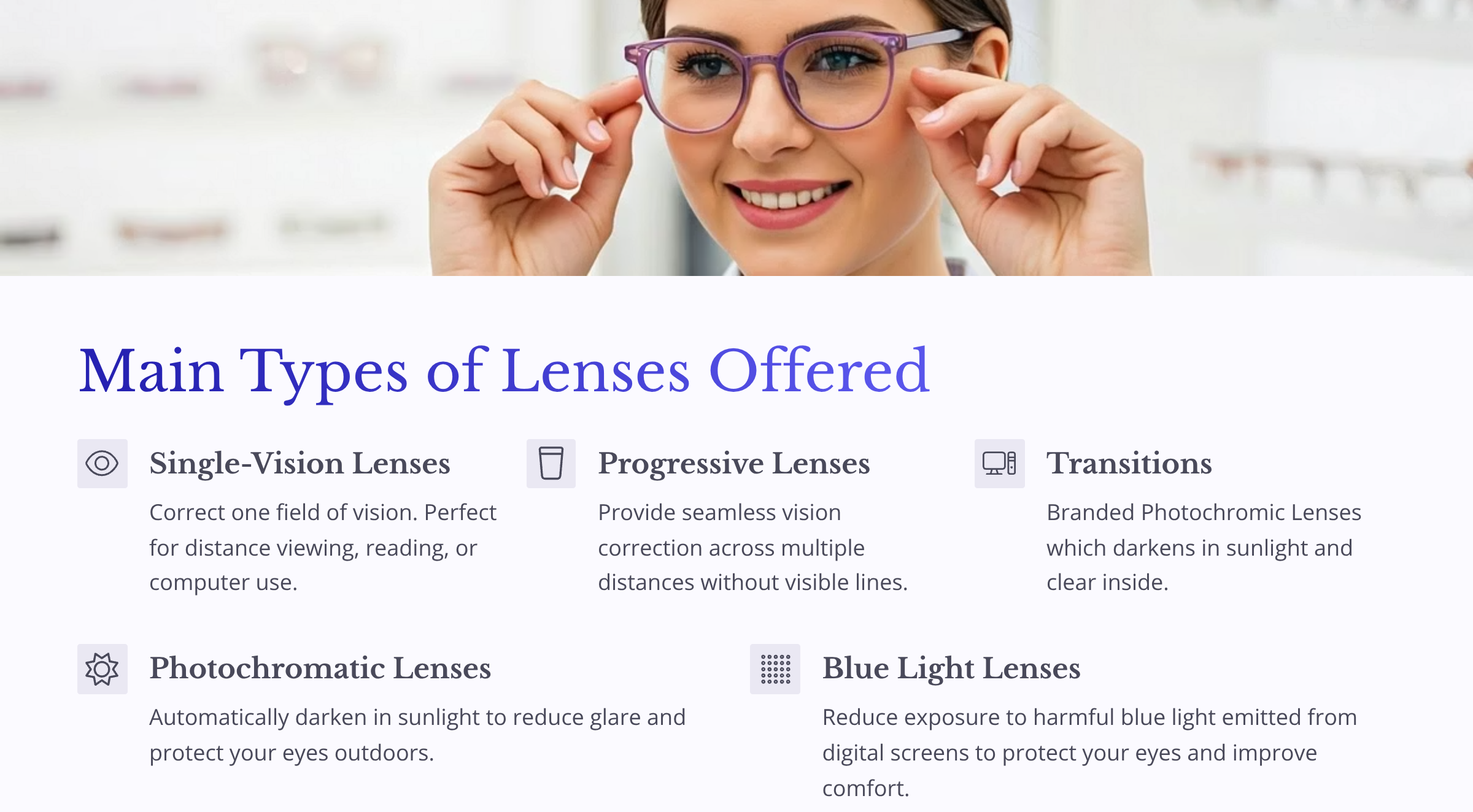 Single Vision vs. Bifocal vs. Progressive Lenses