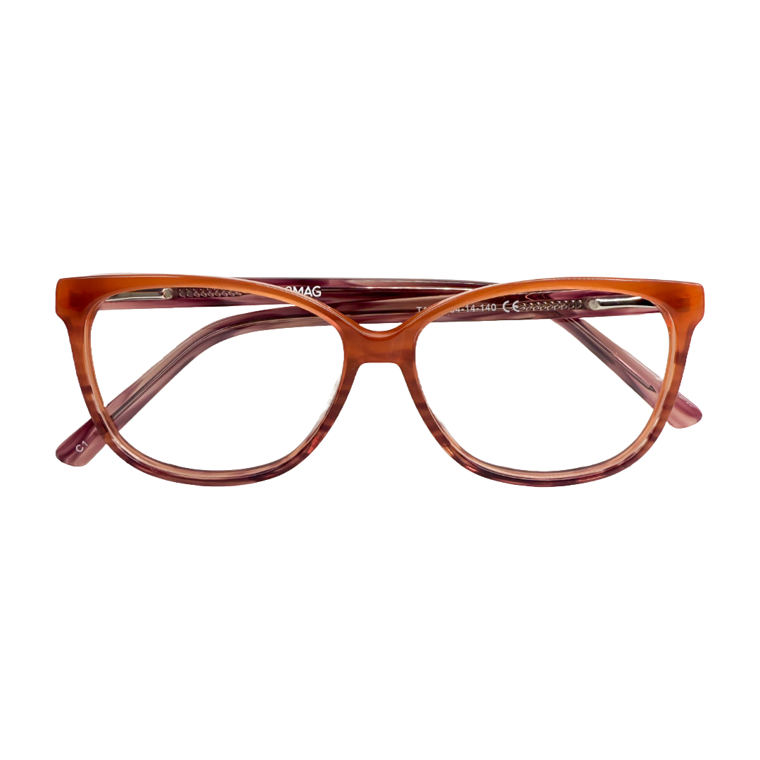 Sunset Ember Acetate Square Eyeglasses - Burnt Ember Frame | Shade Gray