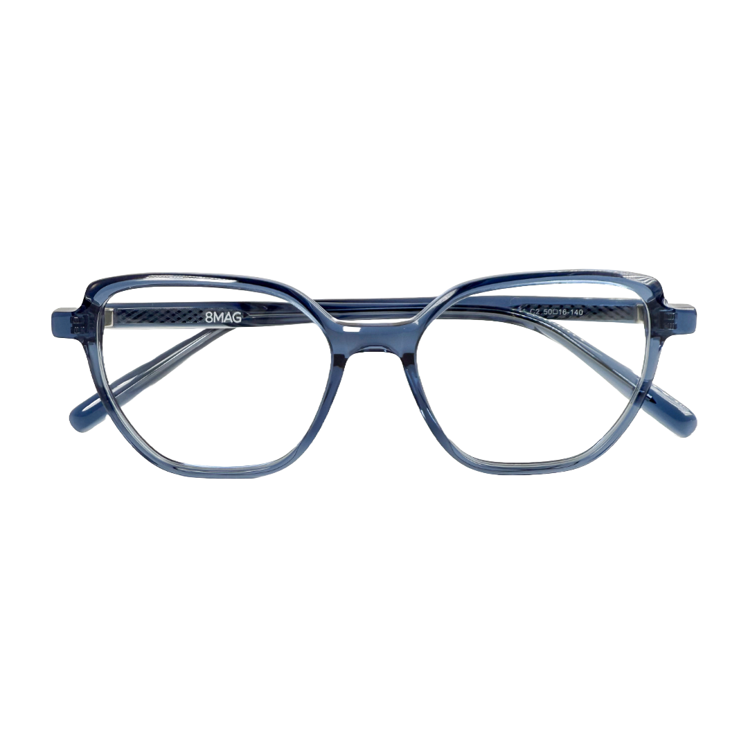 Frame Color:blue Topaz Transparent Blue Eyeglasses - Acetate Frame | Shade Gray